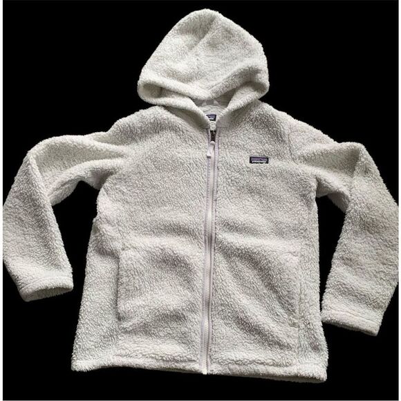Patagonia Los Gatos white Hooded Fleece Jacket KIDS YOUTH XL